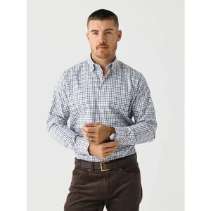PETER MILLAR Shirt Mens XXL White Check CALGARY Crown Lite Cotton Stretch $160